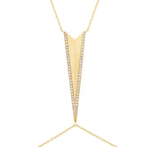 0.43ct 14k Yellow Gold Diamond Body Chain Necklace